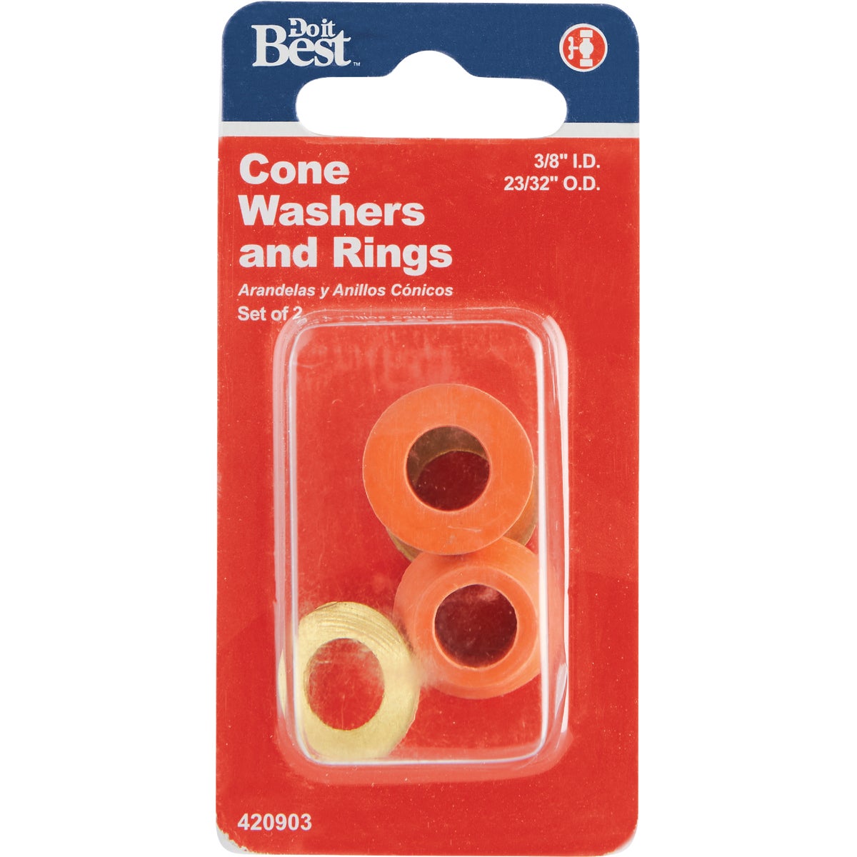 Do it Best 3/8 In. x 23/32 In. Black Cone Faucet Washer Image 2