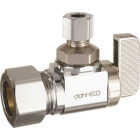 dahl 5/8 In. OD Comp (1/2 In. Nom.) x 1/4 In. OD Comp Angle Plated Supply Stop Image 1