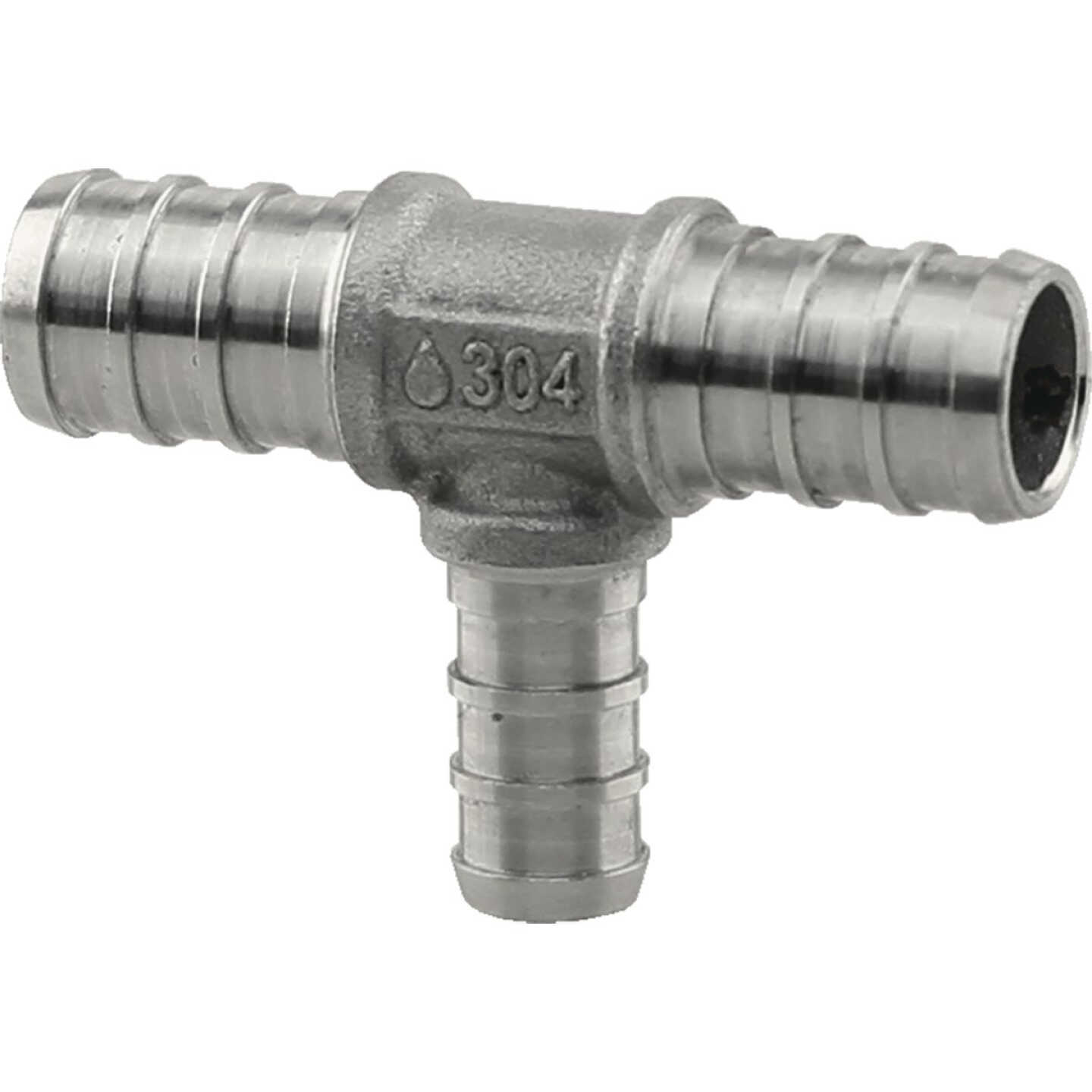 PlumbEeze 1/2 In. x 1/2 In. x 3/8 In. Stainless Steel PEX Tee Image 1