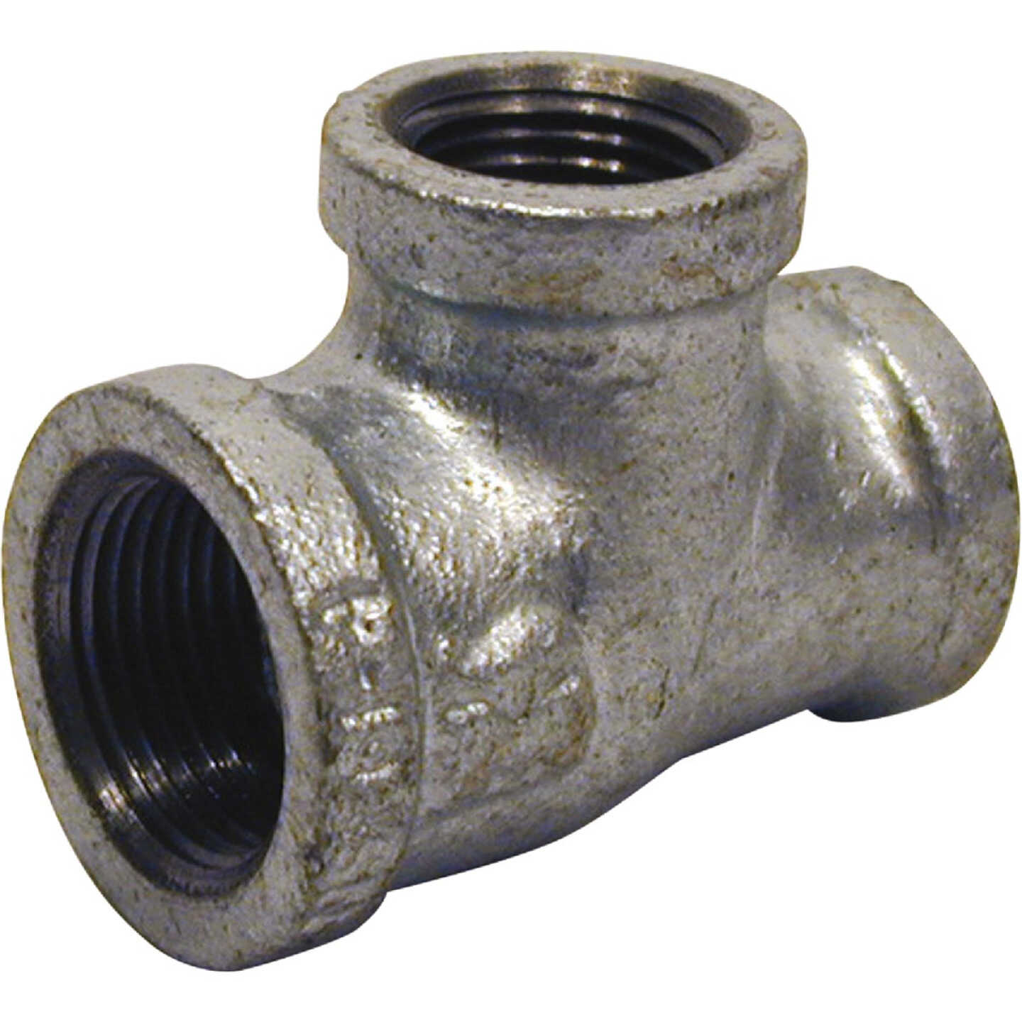 Southland 1-1/2 In. x 1-1/2 In. x 1-1/4 In. Malleable Iron Reducing Galvanized Tee Image 1