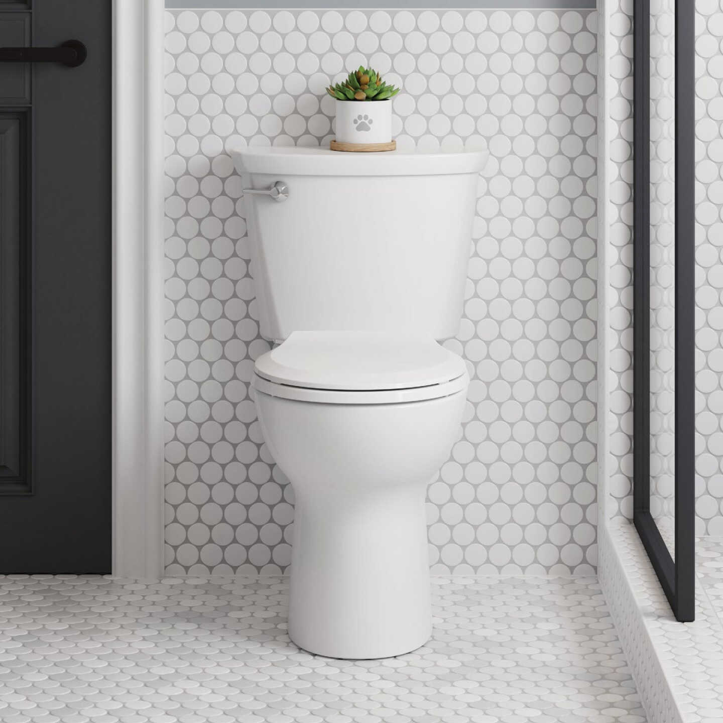 American Standard Cadet 10 In. Rough-In White Chair Height Round Bowl 1.28 GPF Toilet Image 4