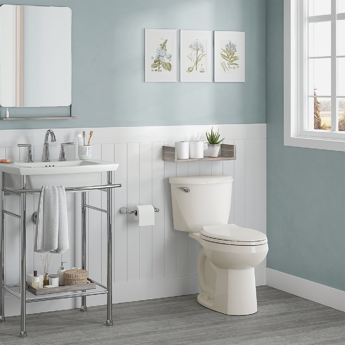 American Standard Colony3 Chair Height Bone Elongated Bowl 1.28 GPF Toilet-To-Go Image 2