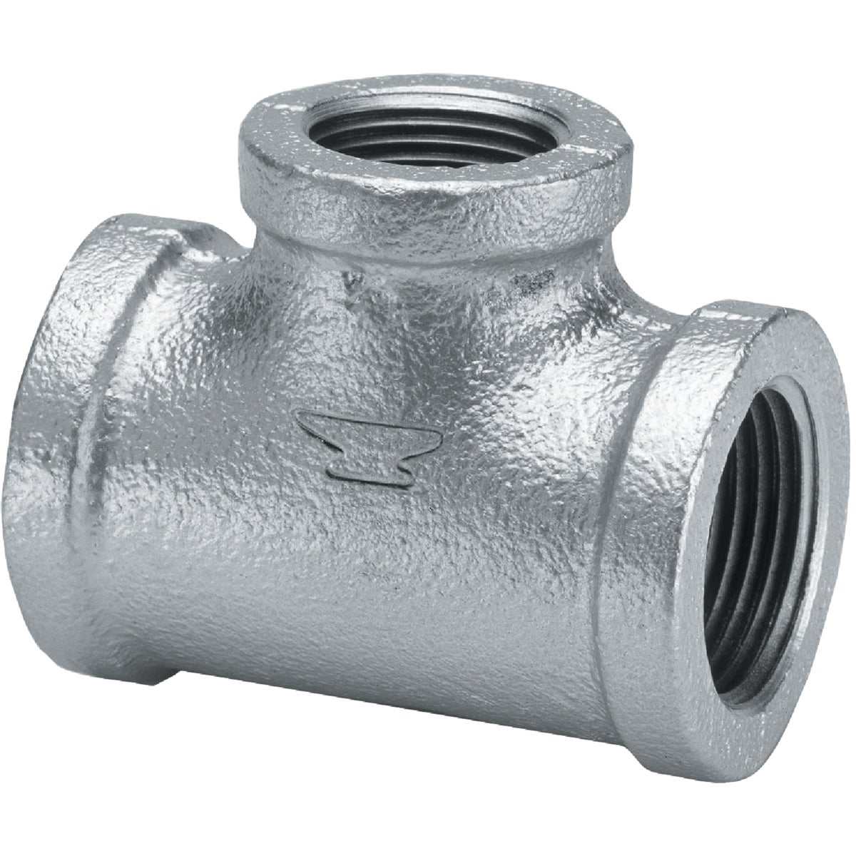 Anvil 3/4 In. x 3/4 In. x 1/2 In. Malleable Iron Reducing Galvanized Tee Image 1