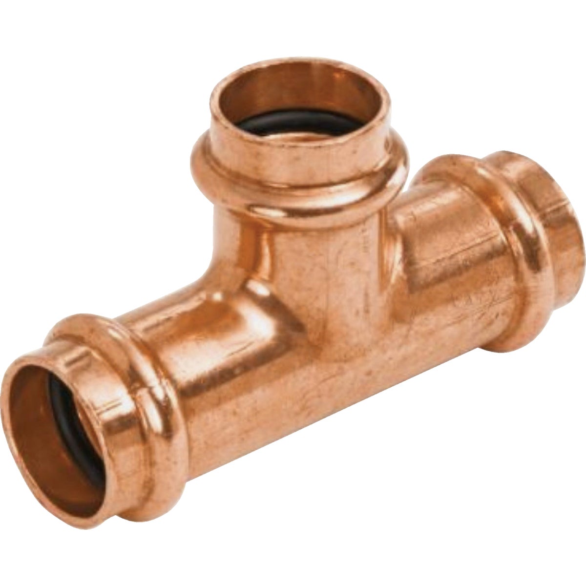 NIBCO 11/4 In. x 11/4 In. x 1 In. PxPxP Press Copper Tee Image 1