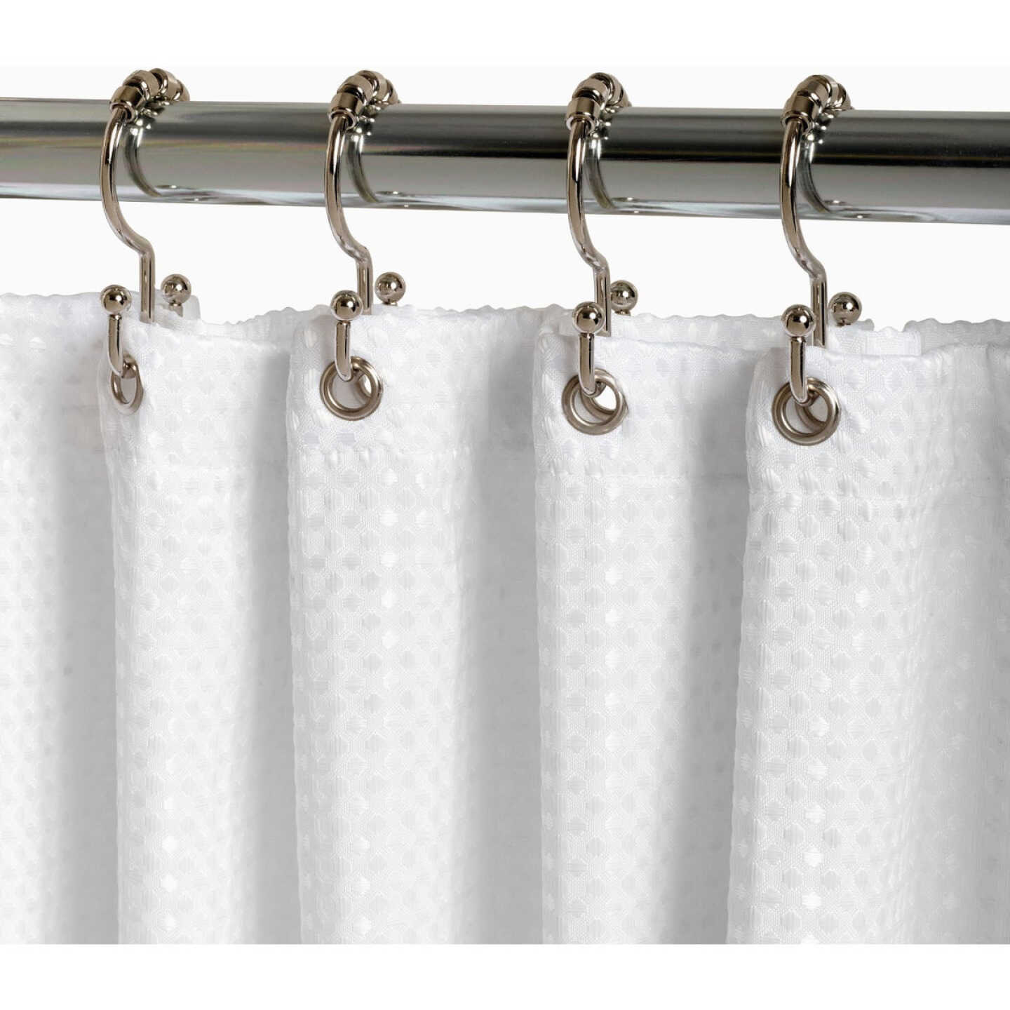Zenith Zenna Home Chrome Double Roller Shower Curtain Hook (12 Count) Image 2
