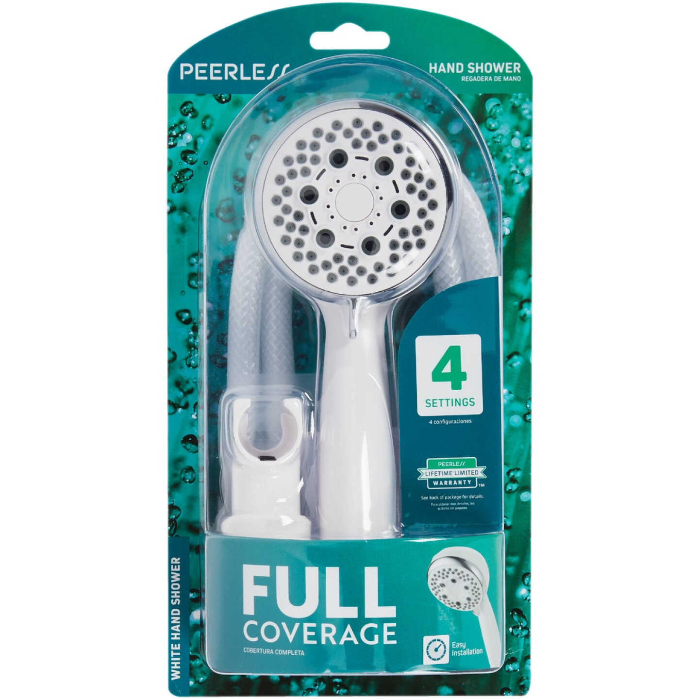 Peerless 4-Spray 1.75 GPM Handheld Shower Head, White Image 2