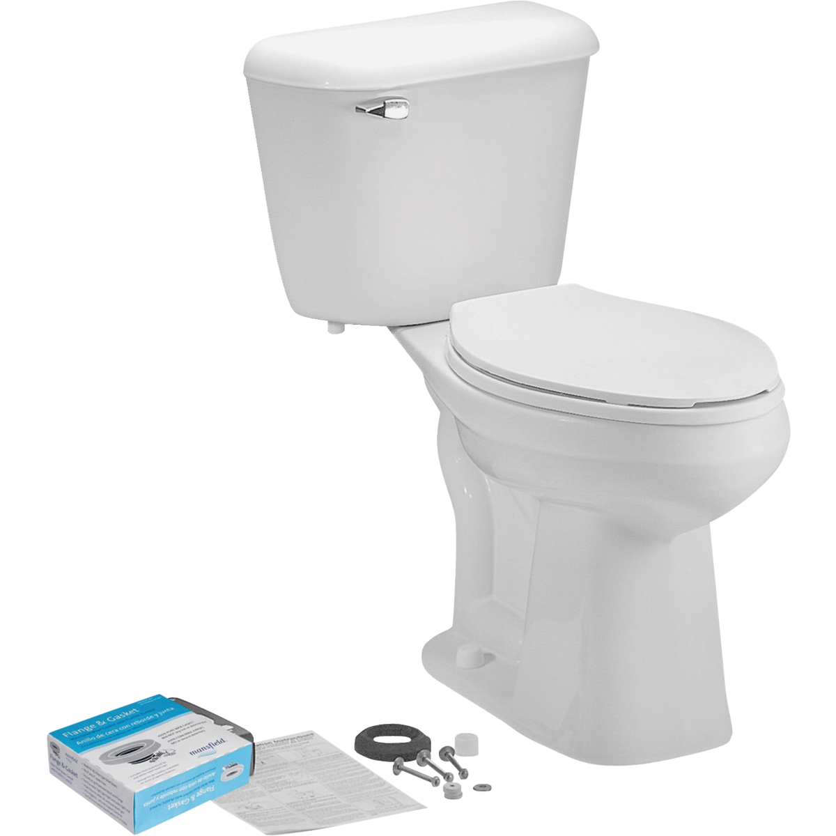 Mansfield Pro-Fit 3 White Elongated Bowl 1.28 GPF Toilet Kit Image 3