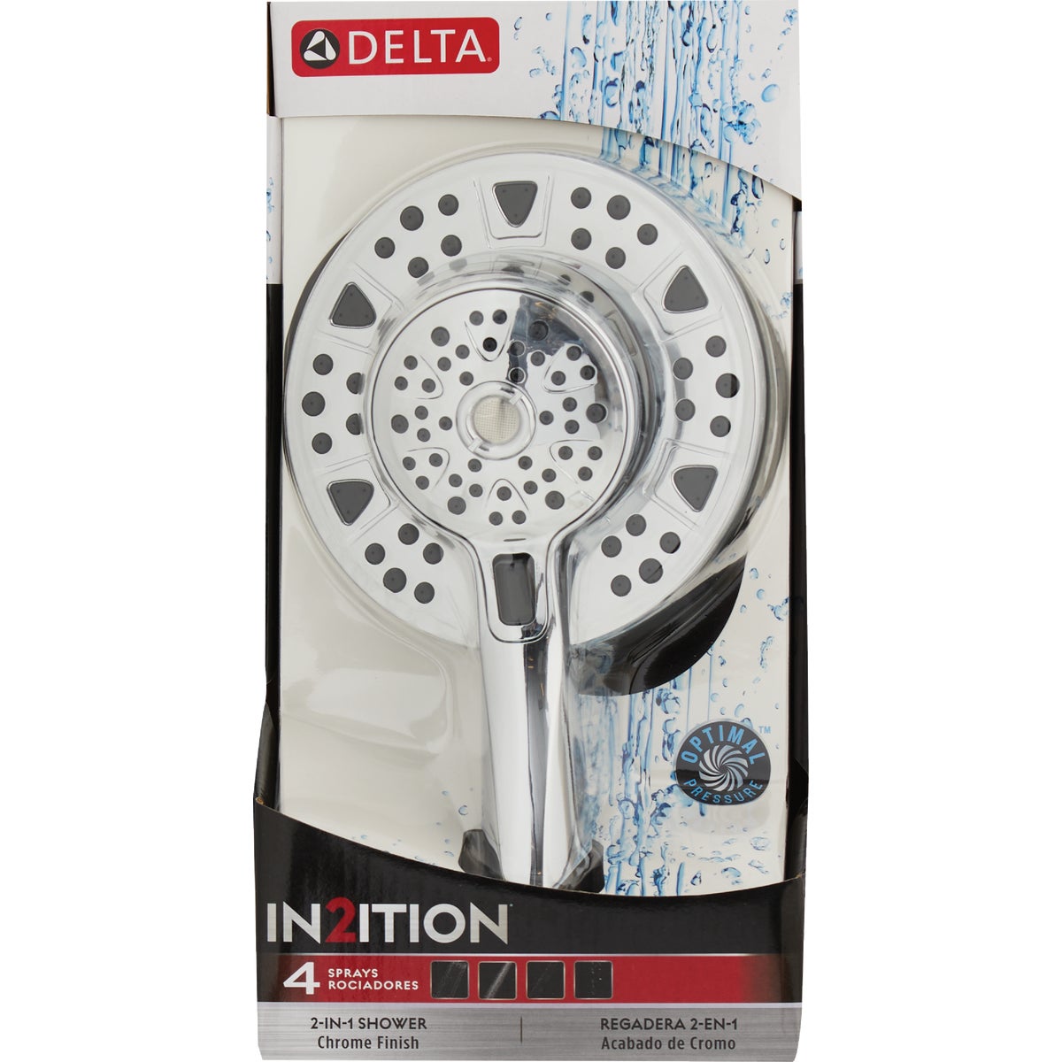 Delta In2ition 4-Spray 1.75GPM Two-In-One Shower Head, Chrome Image 7