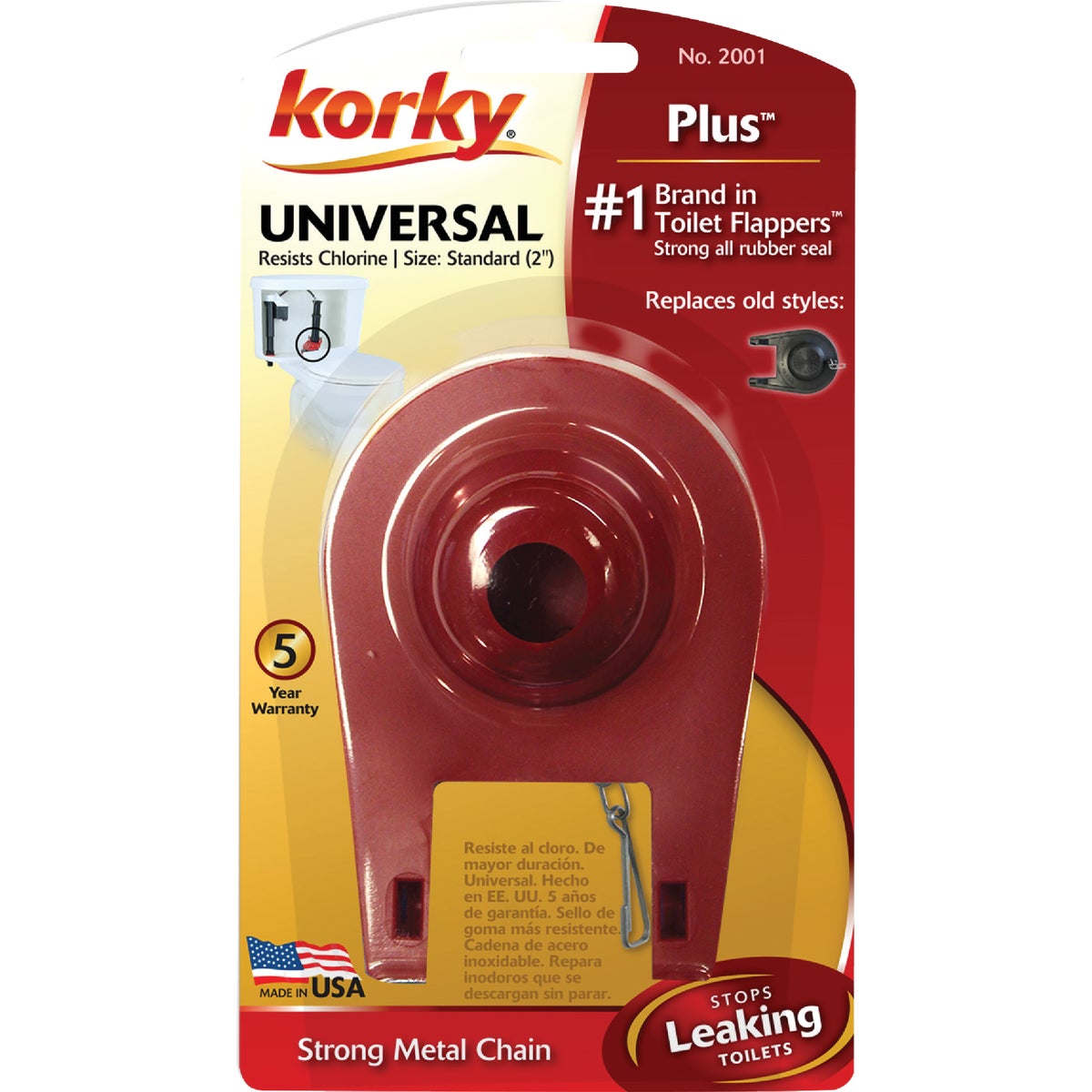 Korky Premium Universal Tank Ball Red Flapper  Image 6