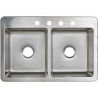Stylebuilt 33 In. x 22 In. x 9 In. 50/50 Double Bowl Dual Mount Kitchen Sink Image 3