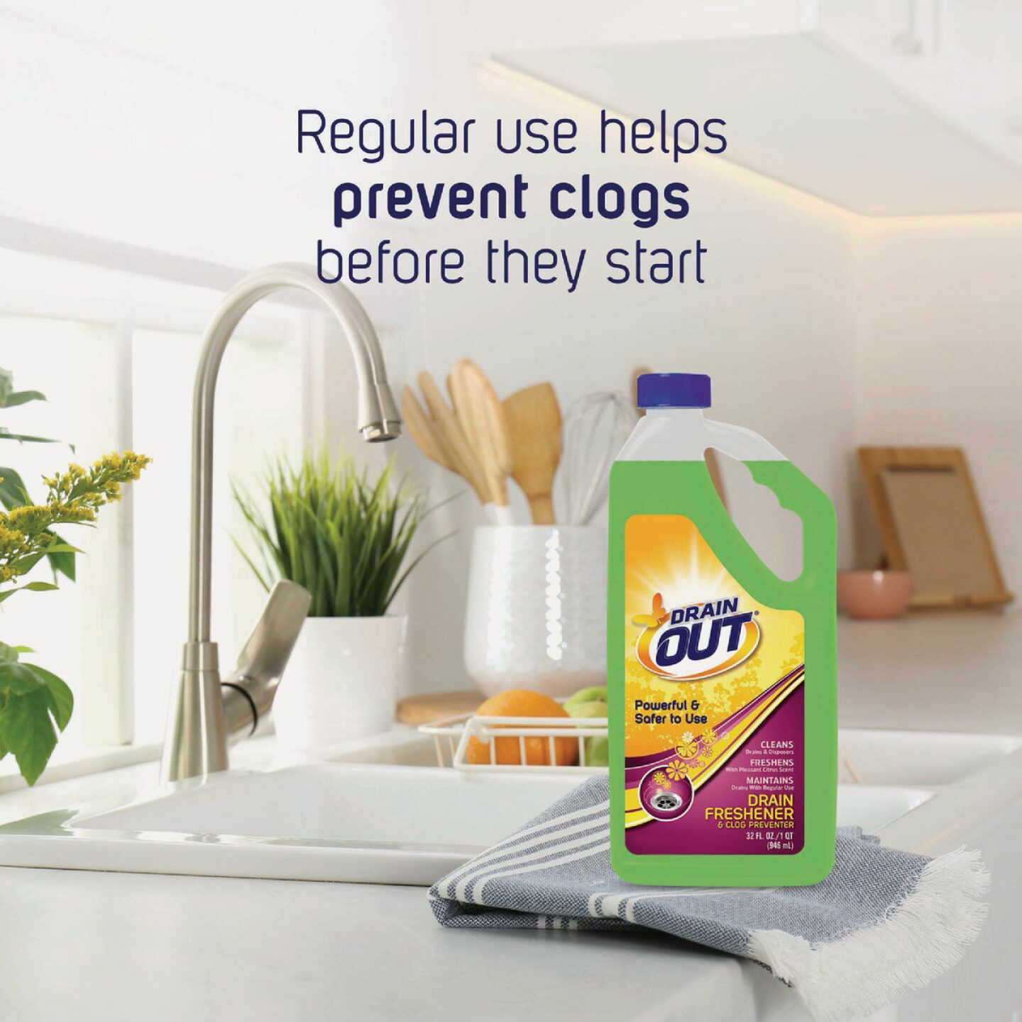 DrainOut 32 Oz. Liquid Drain Freshener & Clog Preventer Image 3