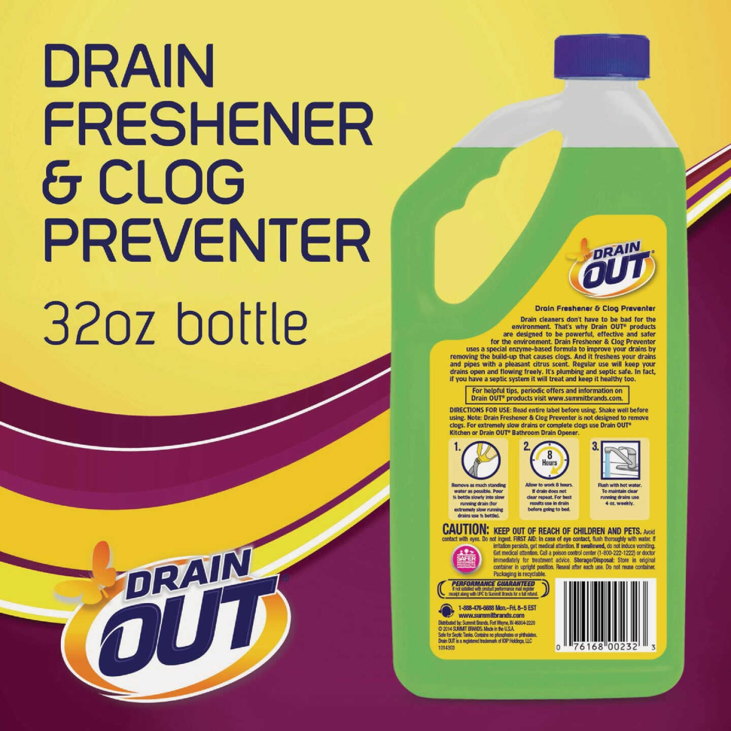 DrainOut 32 Oz. Liquid Drain Freshener & Clog Preventer Image 2