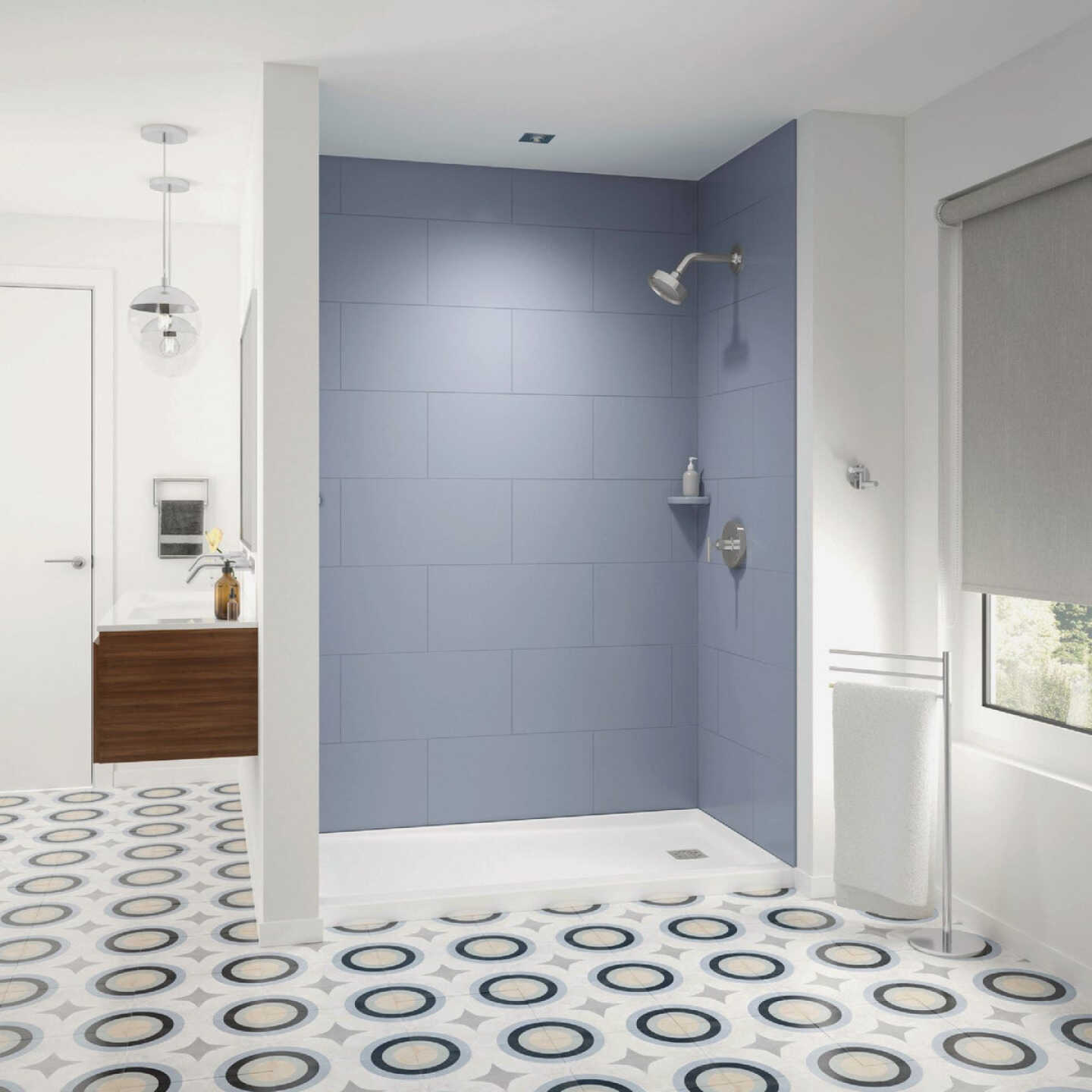 Bootz ShowerCast 6032 60 In. W. x 32 In. D. Right Drain Shower Floor in White Image 2