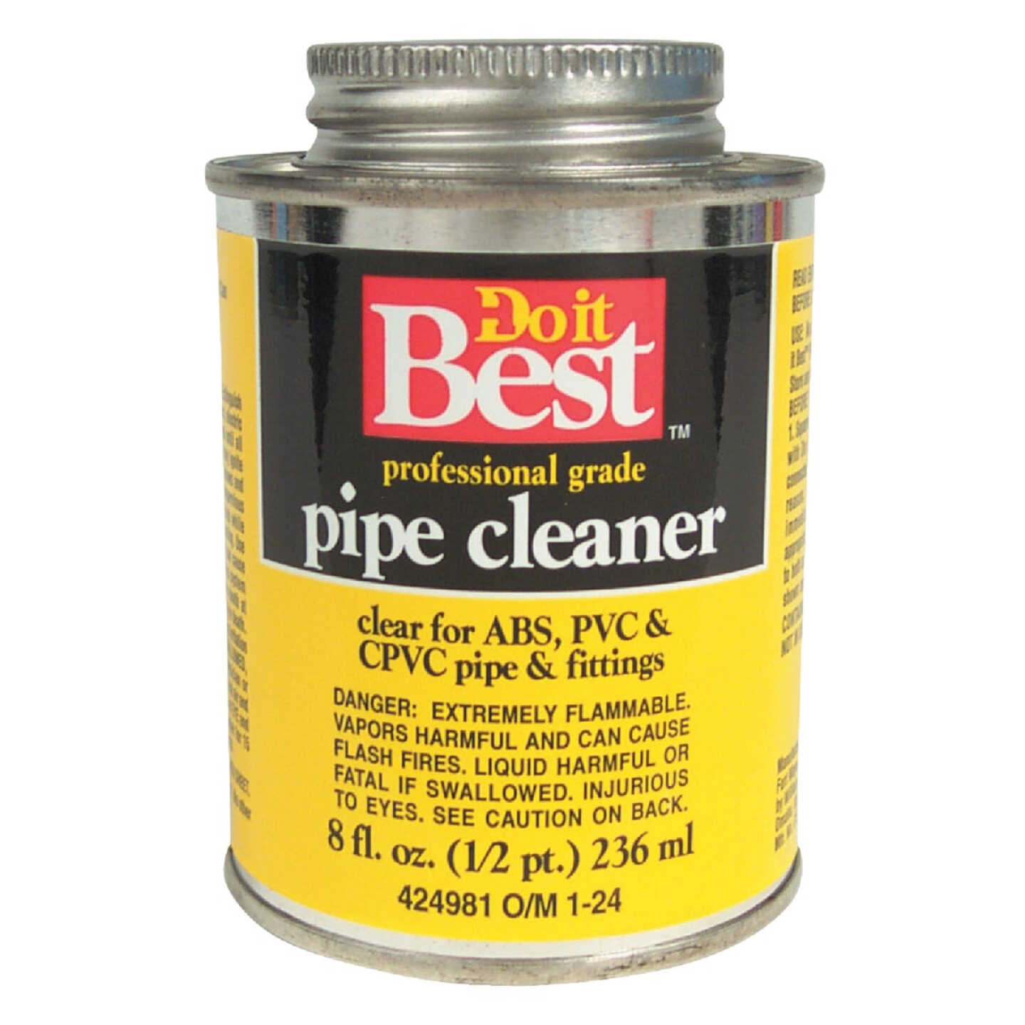 Do it Best 8 Oz. All-Purpose Pipe Clear PVC Cleaner Image 1