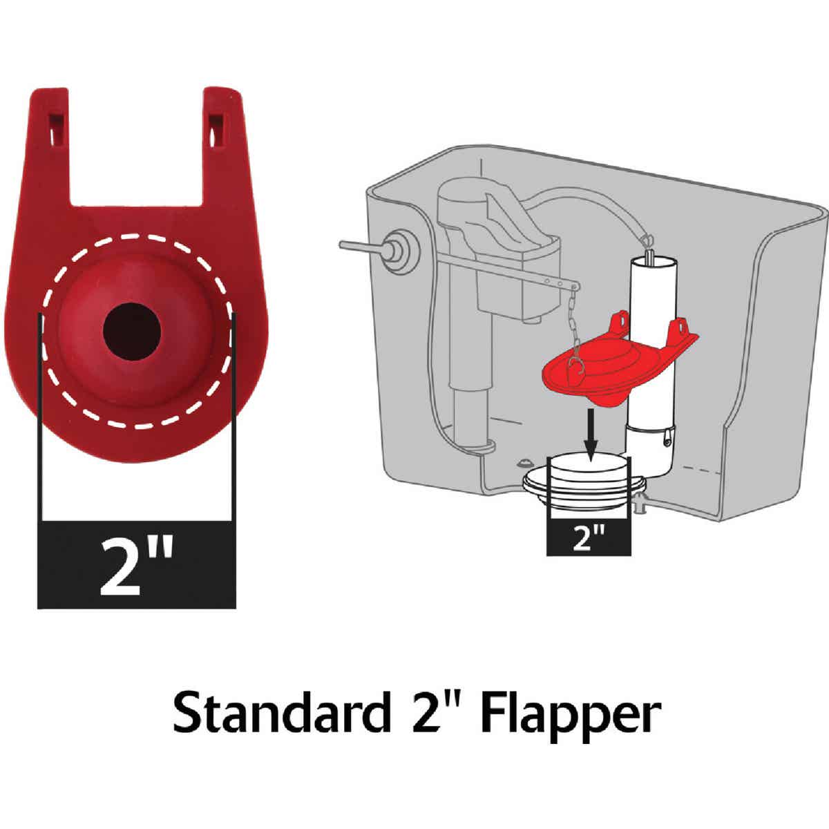 Korky Plus 2 In. Rubber Adjustable Flapper with Float and Chain Image 3