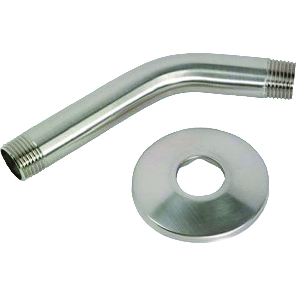 Master Plumber 6 In. Brushed Nickel Shower Arm With Flange Image 1