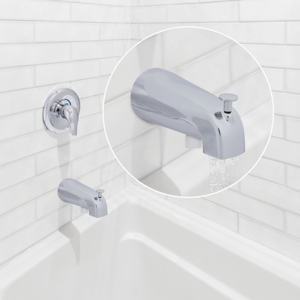Danco 5 In. Chrome Bathtub Spout with Diverter Image 7