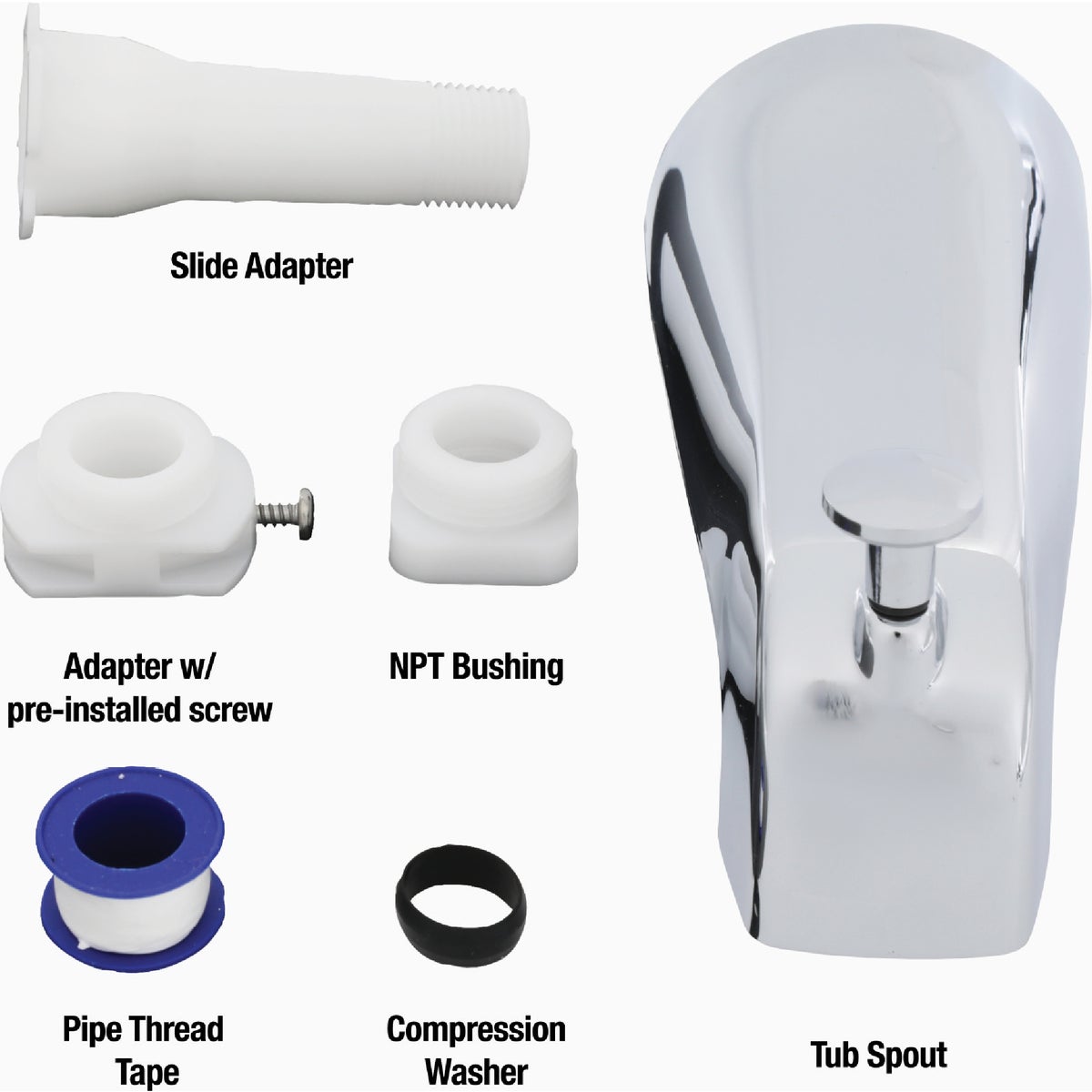 Danco 5 In. Chrome Bathtub Spout with Diverter Image 6
