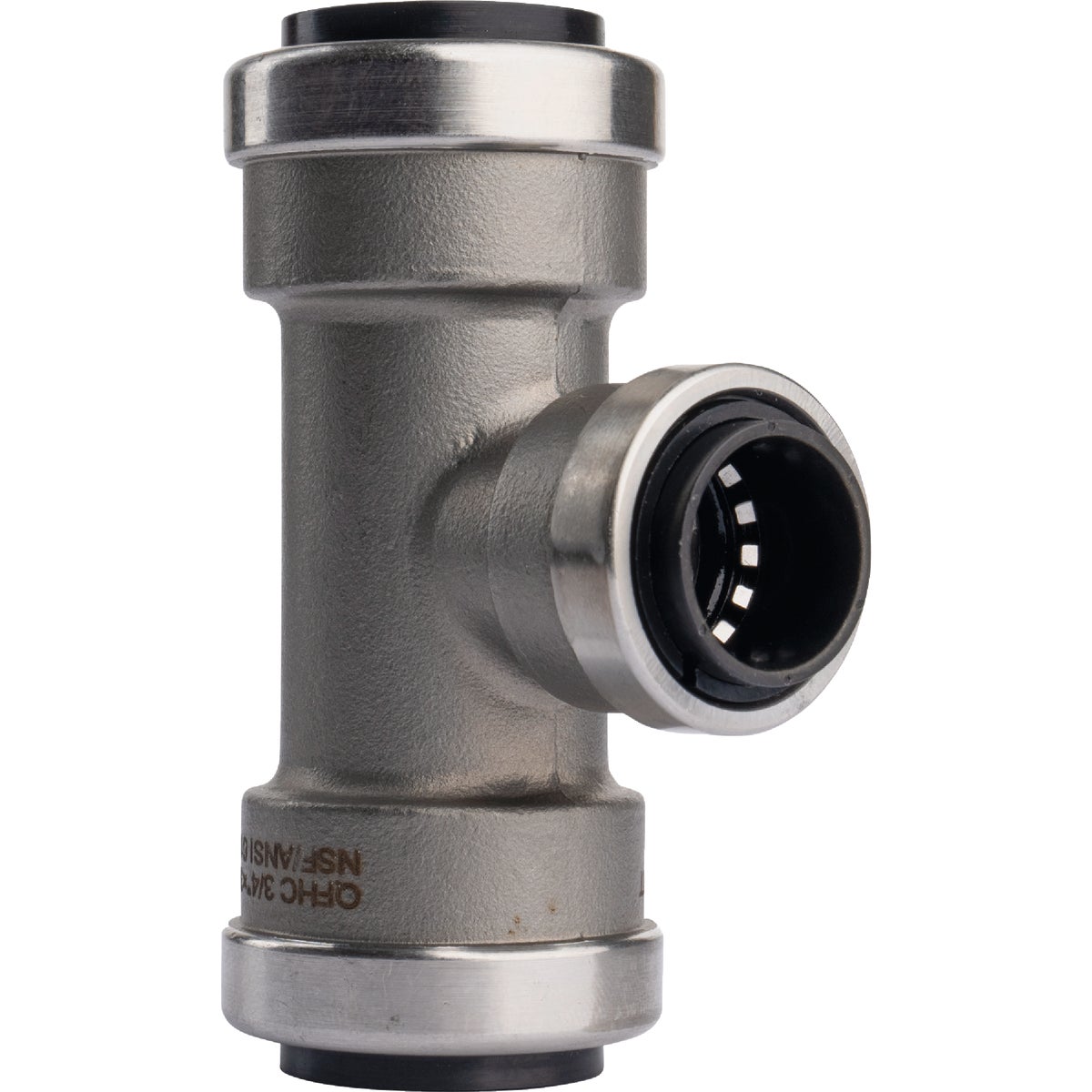 QuickFitting 3/4 In. x 3/4 In. x 1/2 In. Push-to-Connect Stainless Steel Reducing Tee Image 4