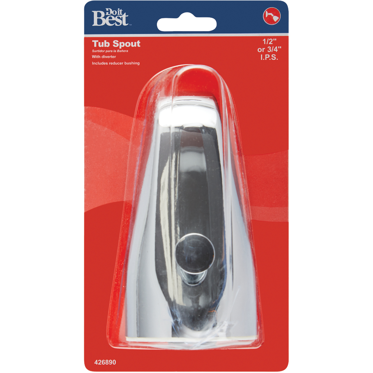 Do it 5-1/2 In. Chrome-Plated Zinc Bathtub Spout with Diverter Image 2