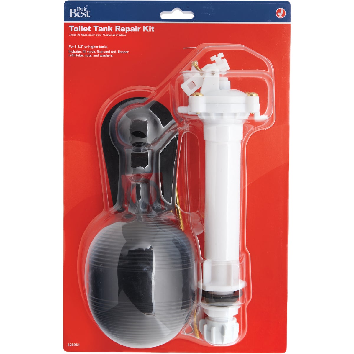 Do it Best 8-1/2 In. Plastic Anti-Siphon Tank Repair Kit, Flush Lever not Included Image 2