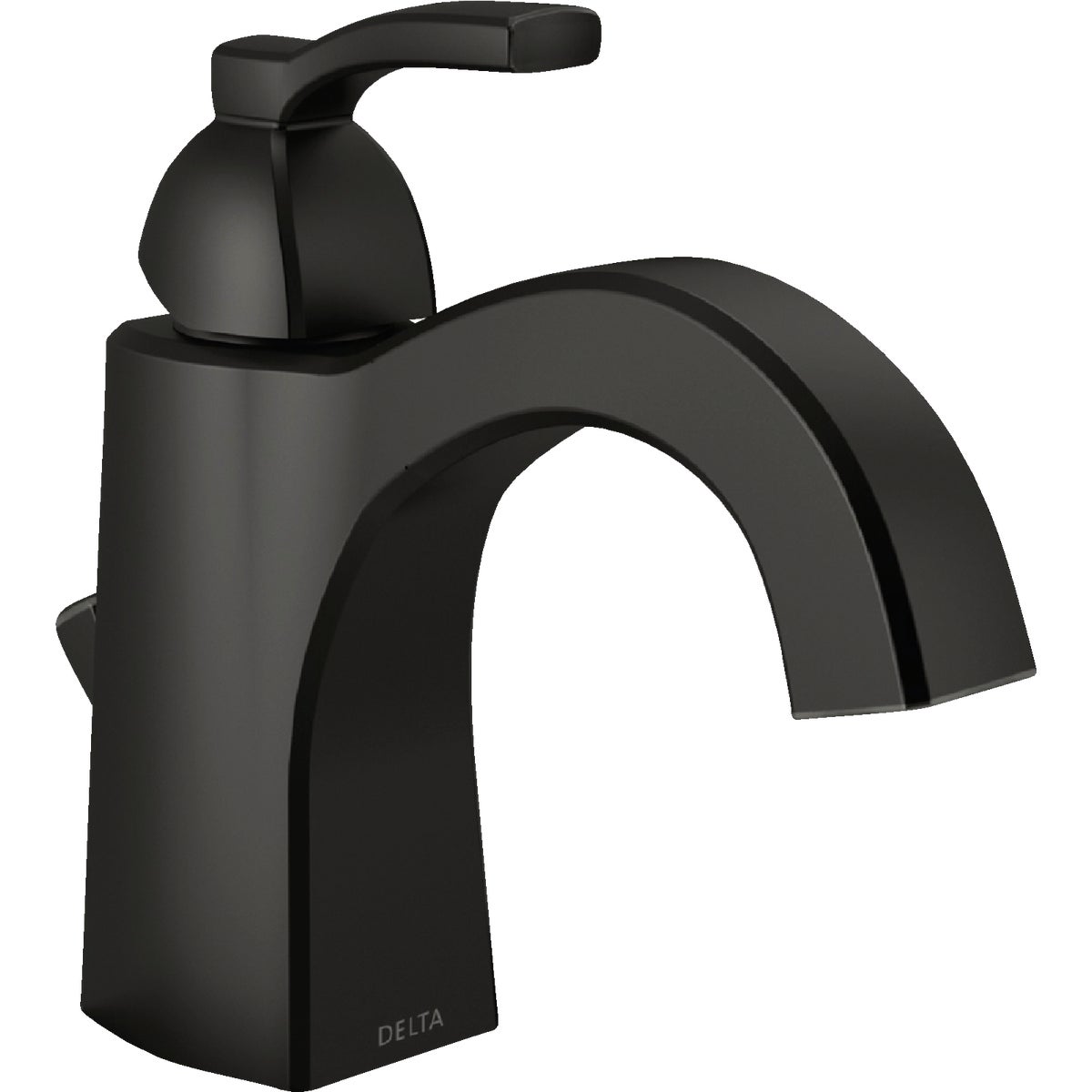 Delta Flynn Matte Black 1-Handle Lever Centerset Bathroom Faucet with Pop-Up Image 1