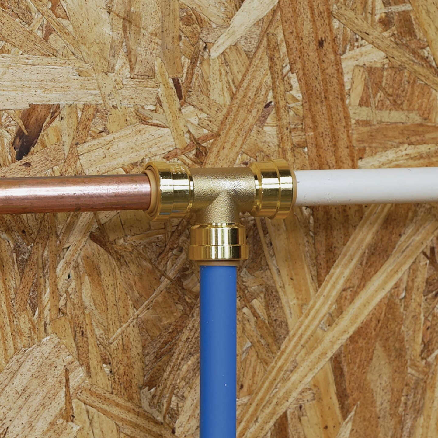 QuickFitting 3/4 In. x 1/2 In. x 1/2 In. Push-to-Connect Brass Reducing Tee Image 4