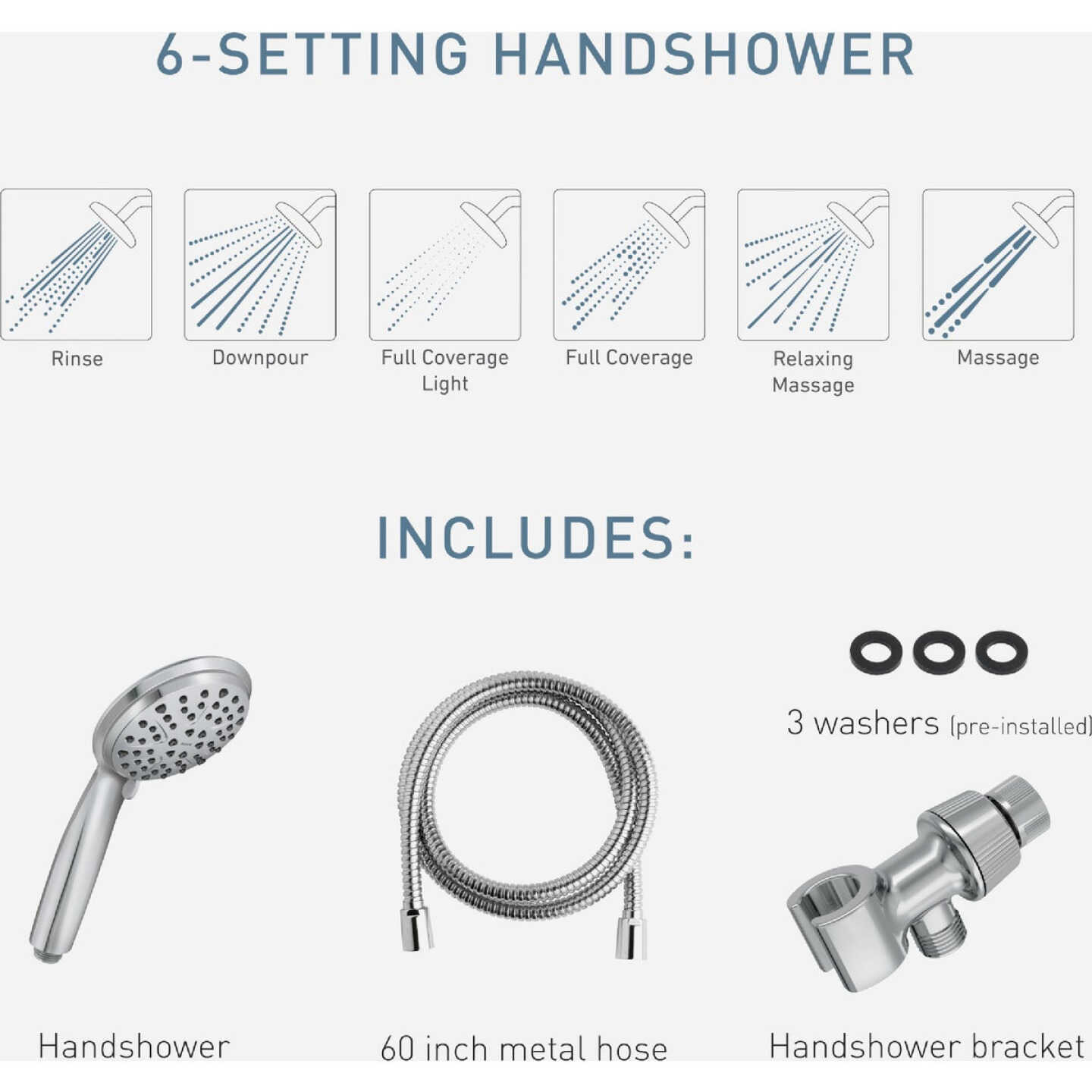 Moen Chrome 6-Function 4 In. Dia. Spray Head Handheld Shower Image 4