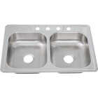 Common Goods 33 In. x 22 In. x 6 In. Double Bowl Top Mount Kitchen Sink Image 2