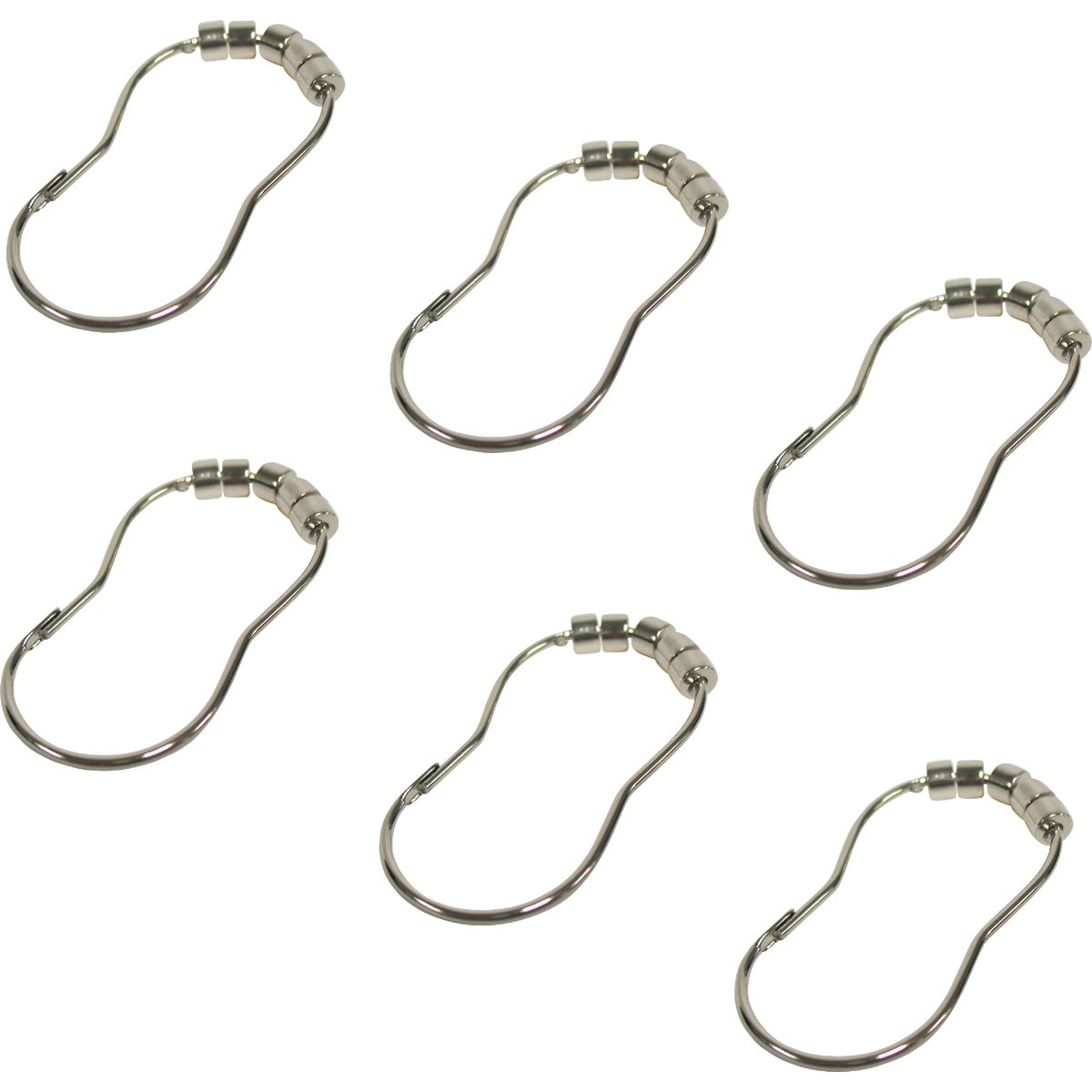 Zenith Zenna Home Chrome Roller Shower Curtain Hook (12 Count) Image 4