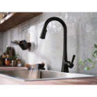 Mikah Matte Black One-Handle High Arc Pulldown Kitchen Faucet Image 3
