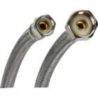 Fluidmaster 3/8 F X 1/2 In. F X 12 In. L Stainless Steel Faucet Connector Image 1