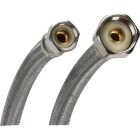 Fluidmaster 3/8 F X 1/2 In. F X 20 In. L Stainless Steel Faucet Connector Image 1