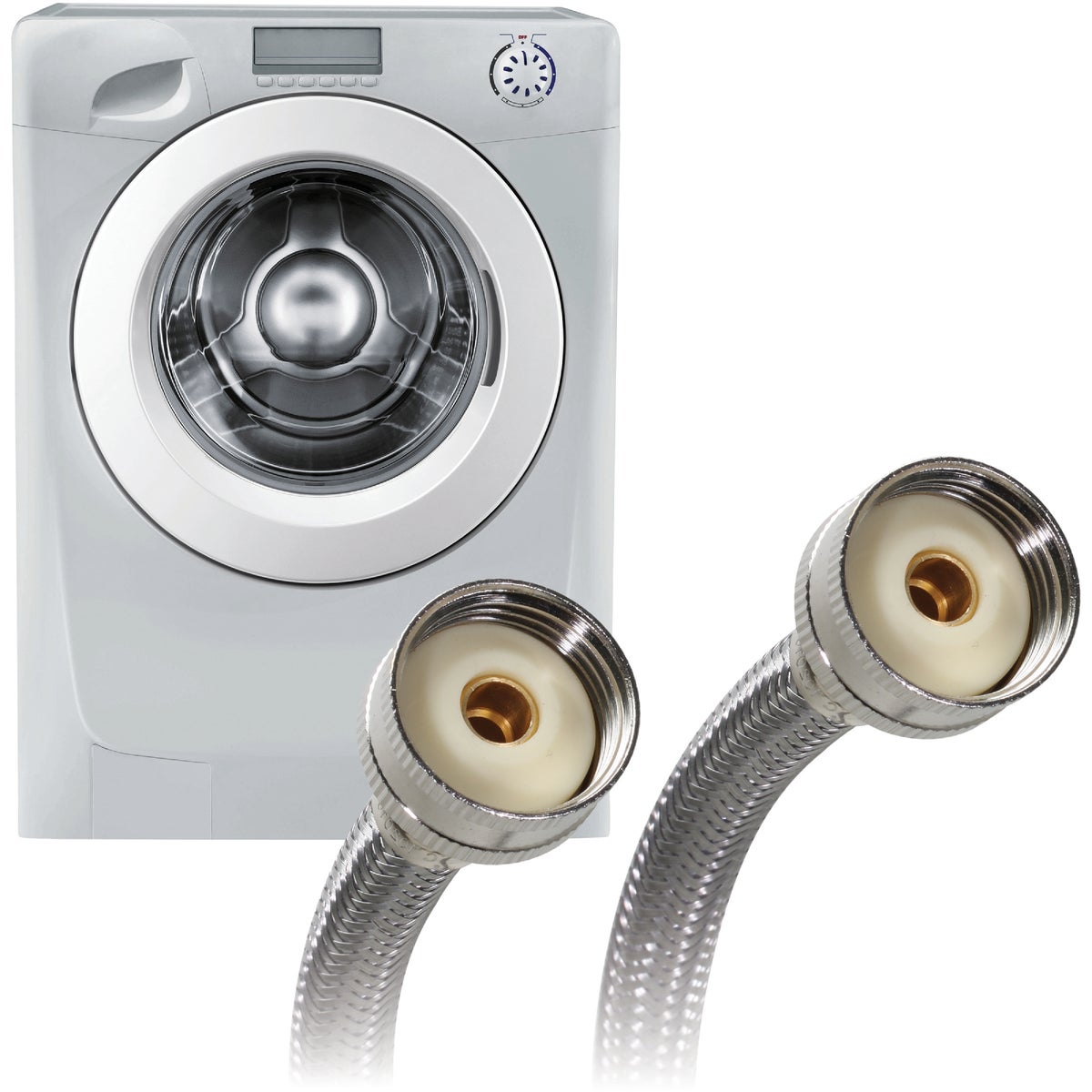 Fluidmaster 3/4 x 3/4 In. Hose Fitting x 60 In. L Braided Stainless Steel Washing Machine Hose Image 3