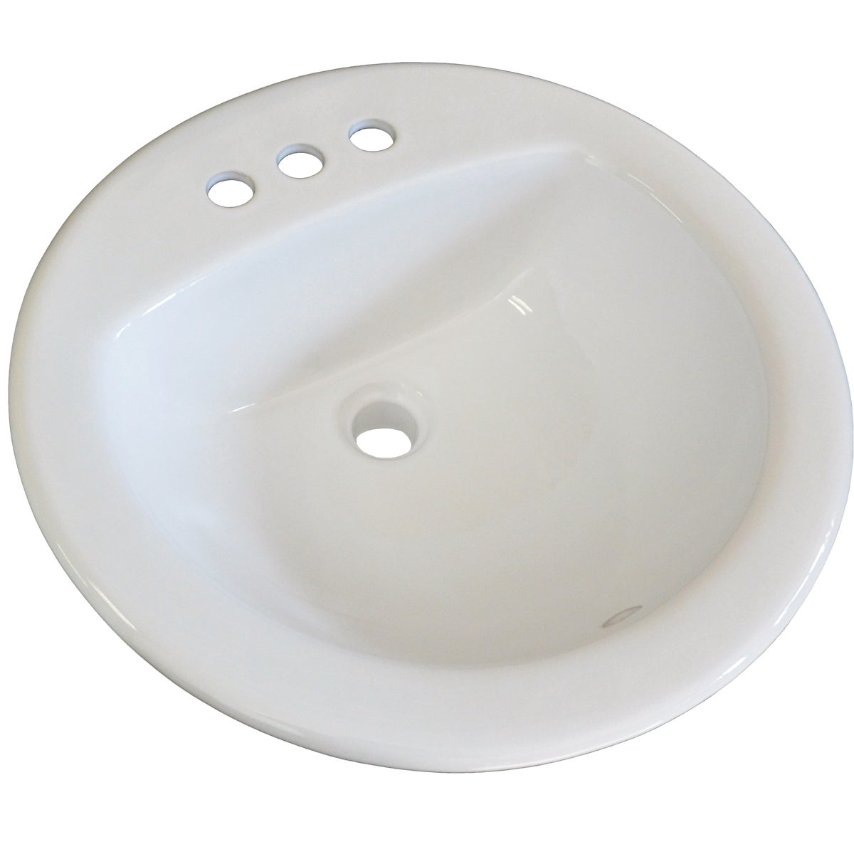 Compass Manufacturing Canton Oak Lawn Round Drop-In Bathroom Sink, White