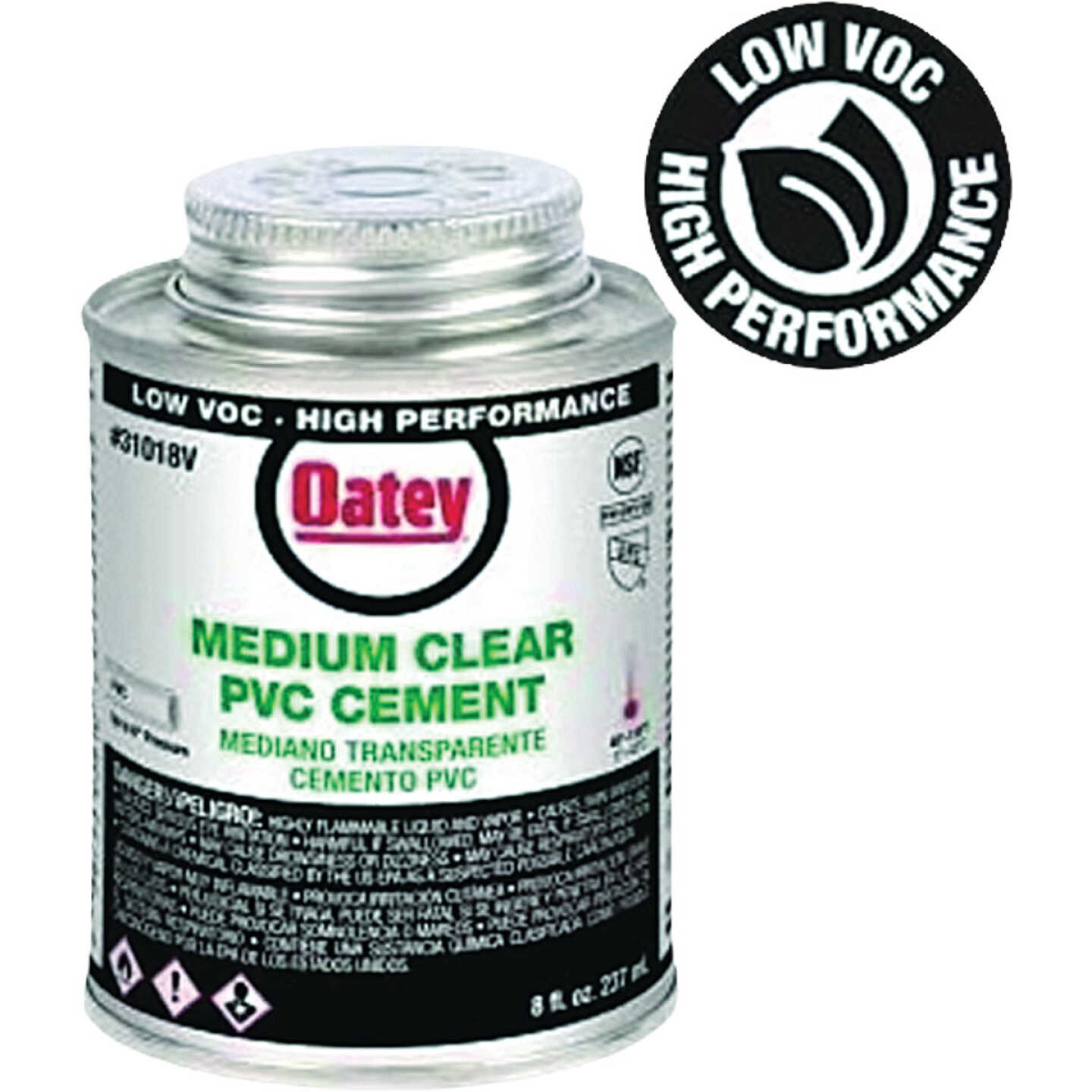 Oatey 8 Oz. Clear Medium-Bodied PVC Pipe Cement Image 1