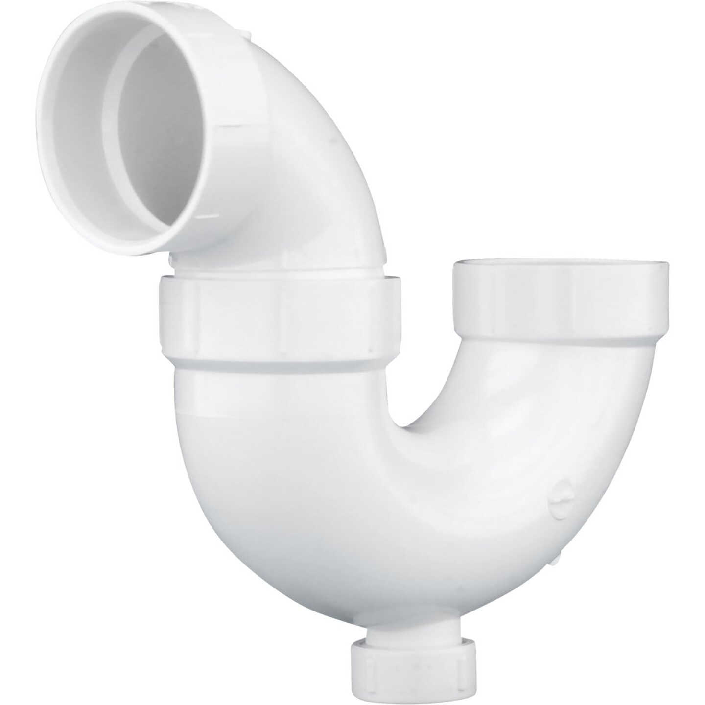Charlotte Pipe 2 In. White PVC P-Trap with Cleanout Image 1