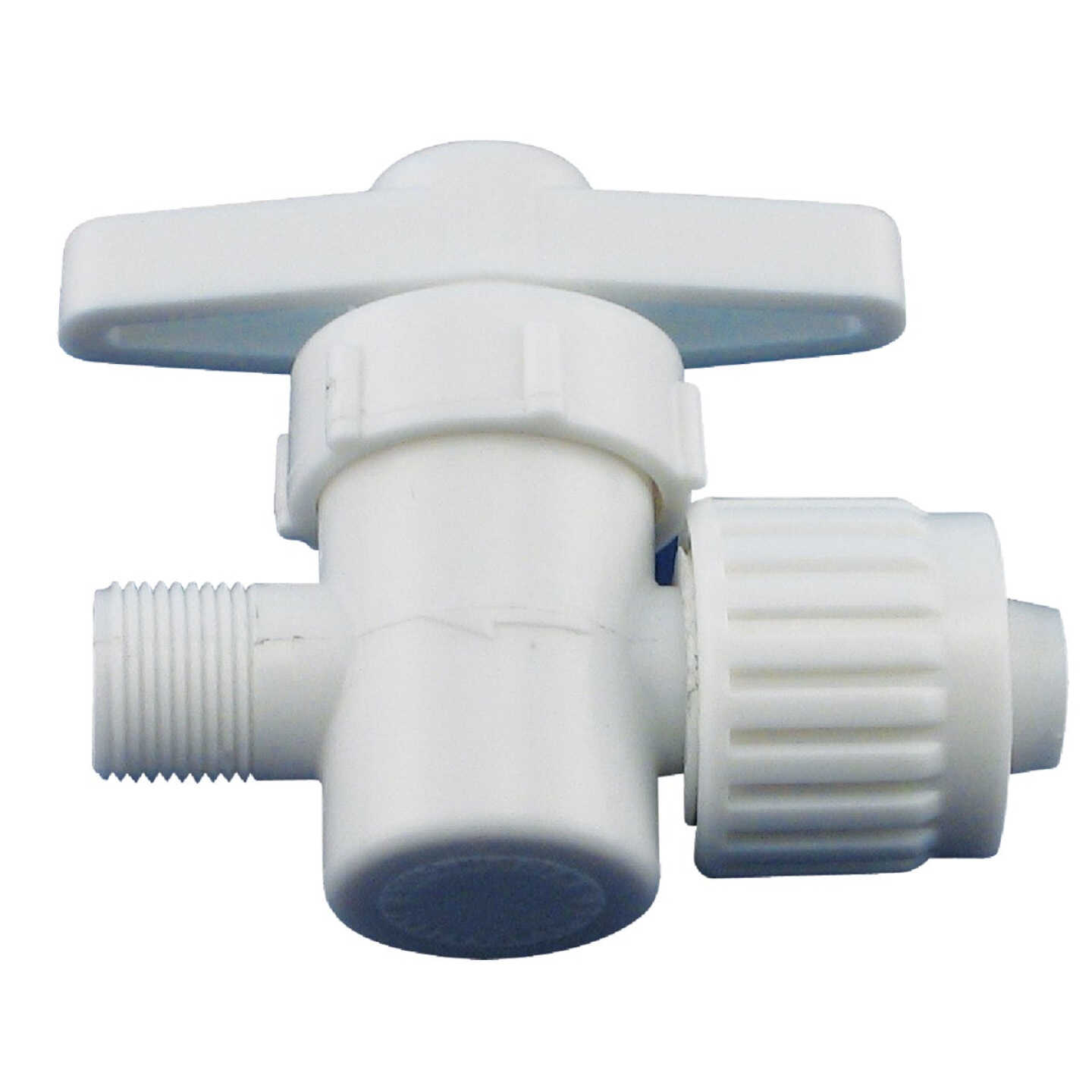 Flair-it 1/2 In. P x 3/8 In. Compression Plastic White Straight Valve Image 1