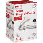 Lambro 4 In. x 8 Ft. Semi-Rigid Duct Exhaust Through-Wall Dryer Vent Kit, White (5-Piece) Image 2