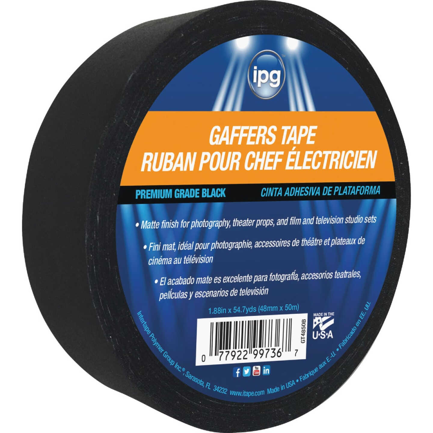 Intertape 1.88 In. x 60 Yd. 11.5 Mil Gaffers Tape Image 1