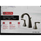 Delta Sandover Matte Black 2-Handle Widespread Bathroom Faucet Image 3