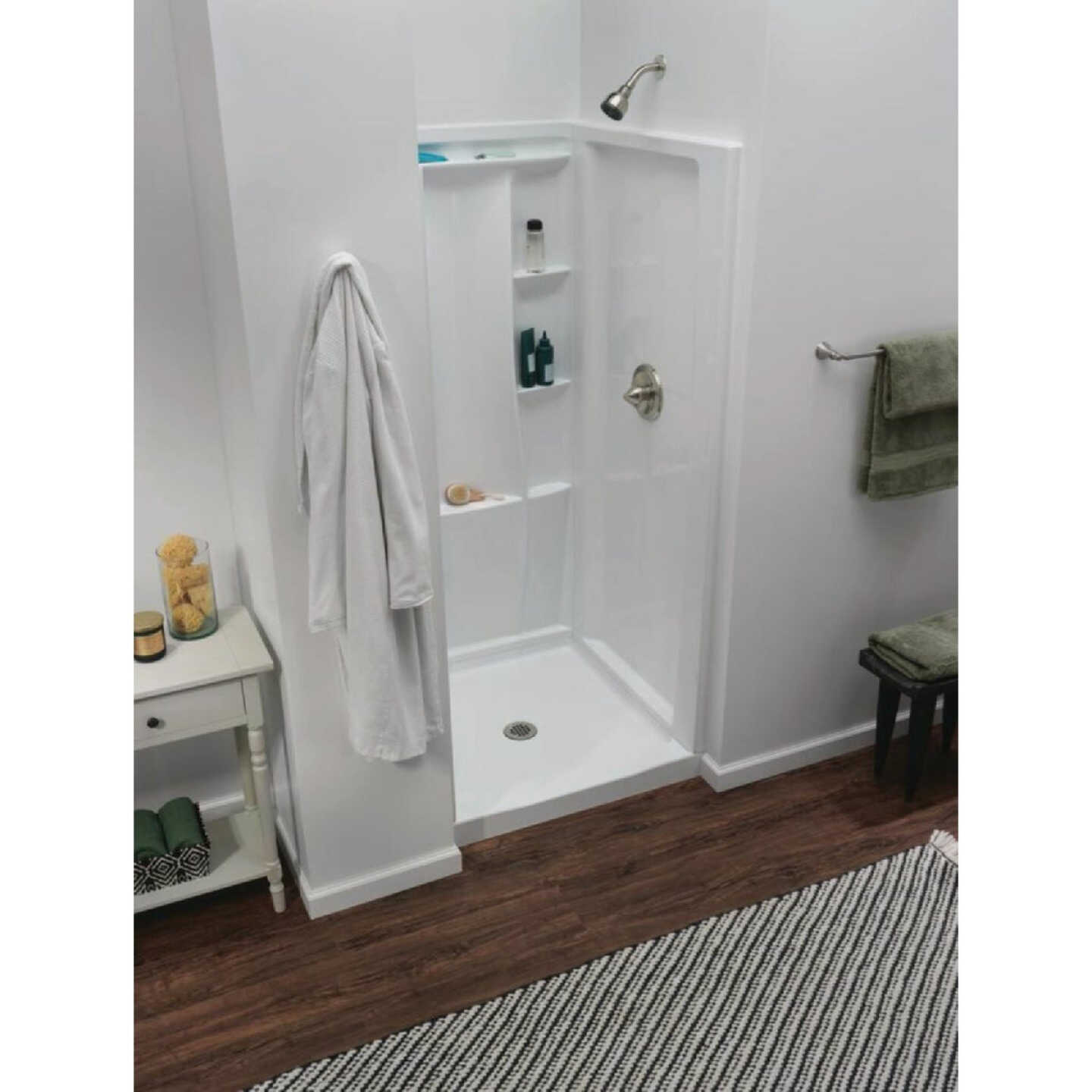 Delta Classic 500 36 In. x 73.25 In. x 36 In. Alcove Shower Wall, White (3-Piece) Image 2