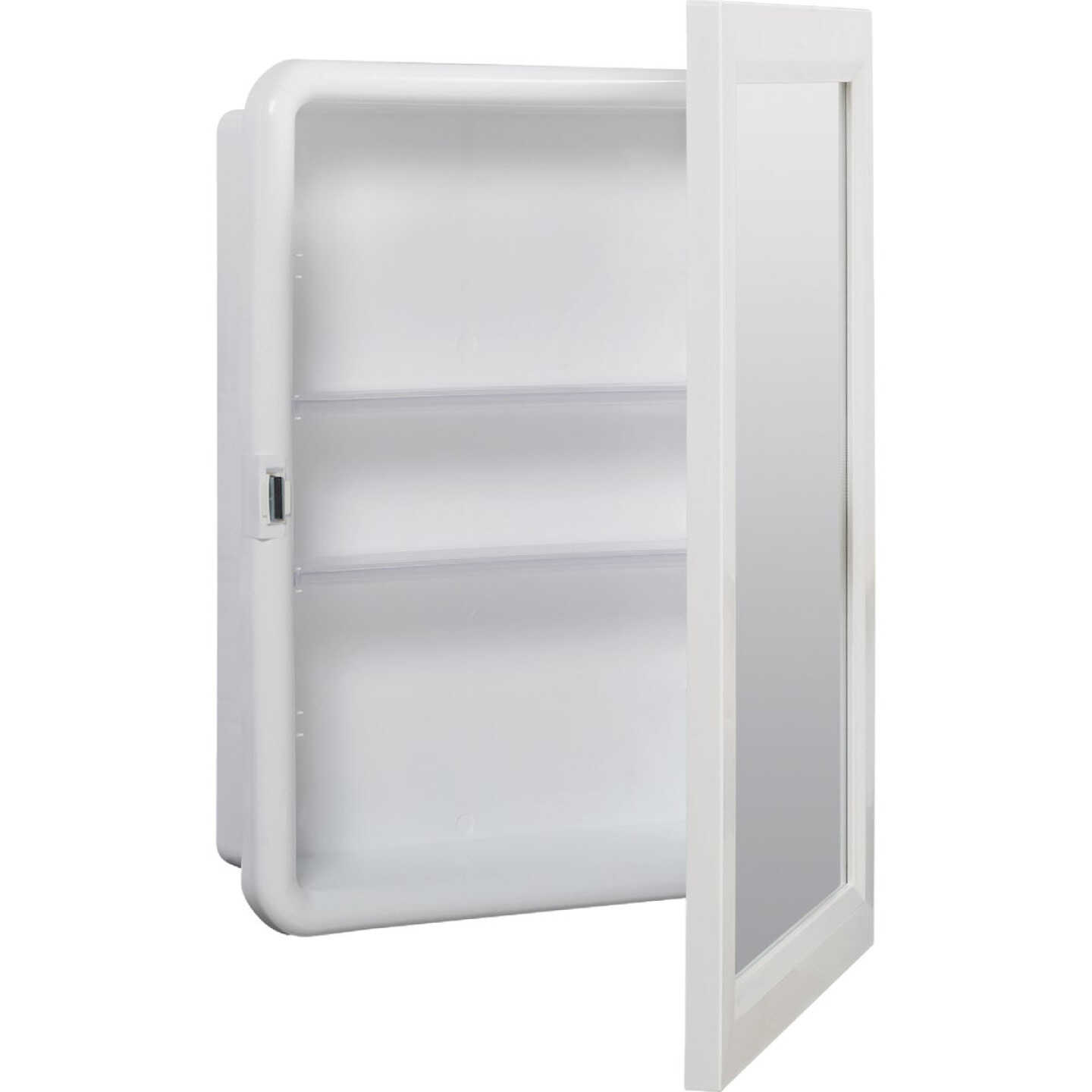 Zenith White 16 In. W x 22 In. H x 5 D Single Mirror Surface/Recess Mount Framed Medicine Cabinet Image 4