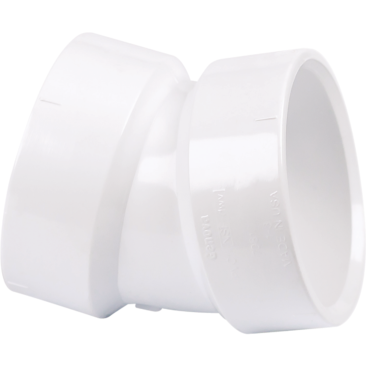 Charlotte Pipe 1-1/2 In. Hub x Hub Schedule 40 22-1/2 Deg. DWV PVC Elbow (1/16 Bend)
