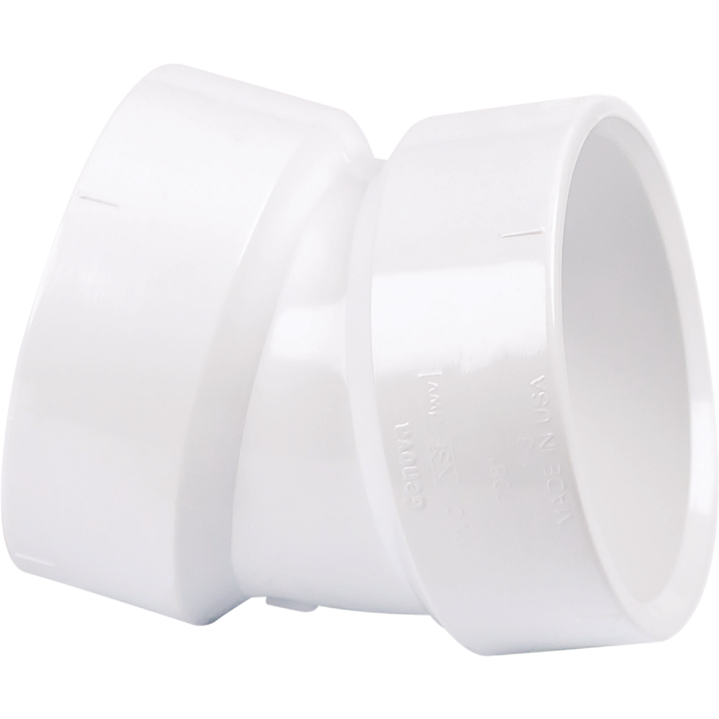 Charlotte Pipe 1-1/2 In. Hub x Hub Schedule 40 22-1/2 Deg. DWV PVC Elbow (1/16 Bend) Image 1