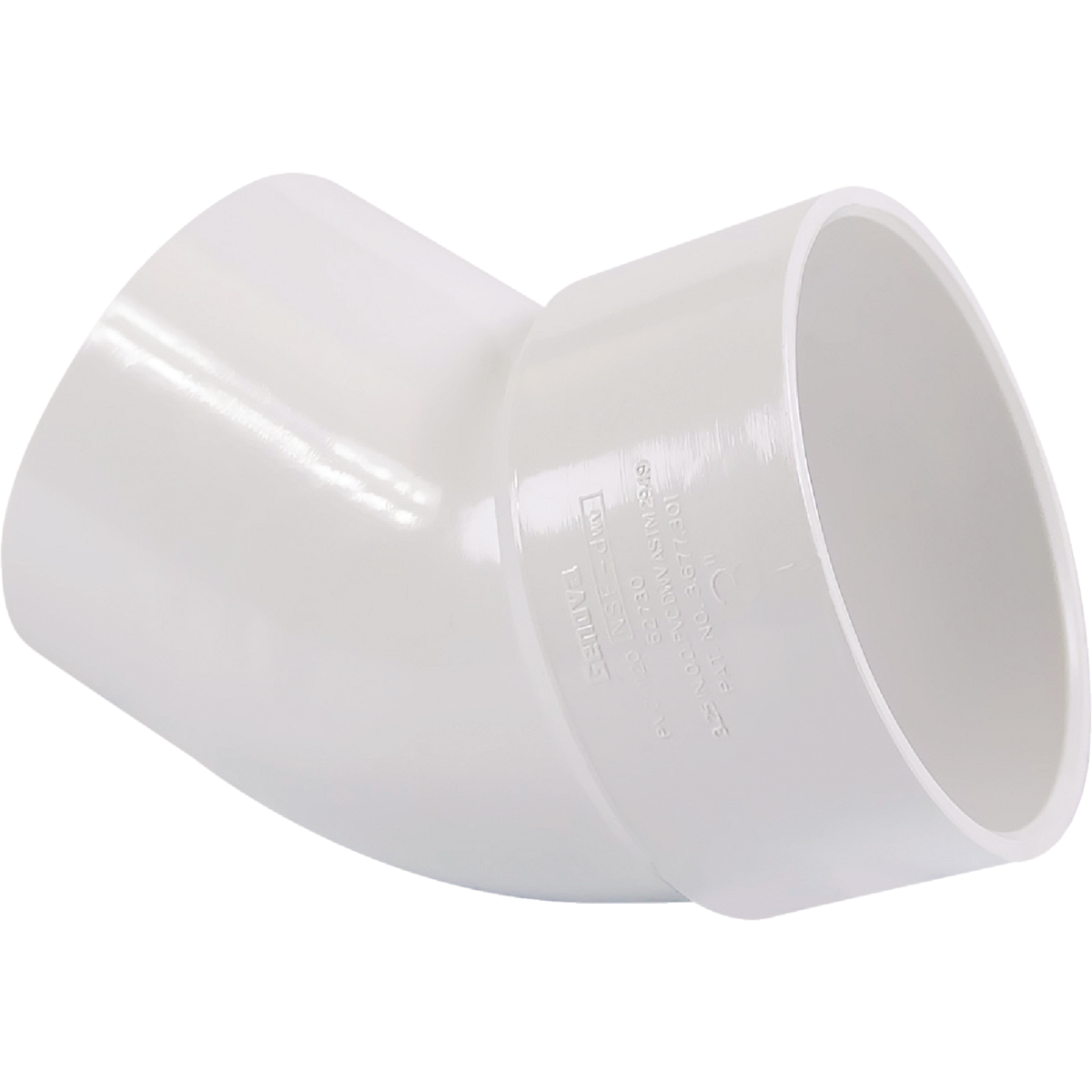 Charlotte Pipe 3 In. Schedule 30 45 Deg. DWV PVC Street Elbow (1/8 Bend) Image 1