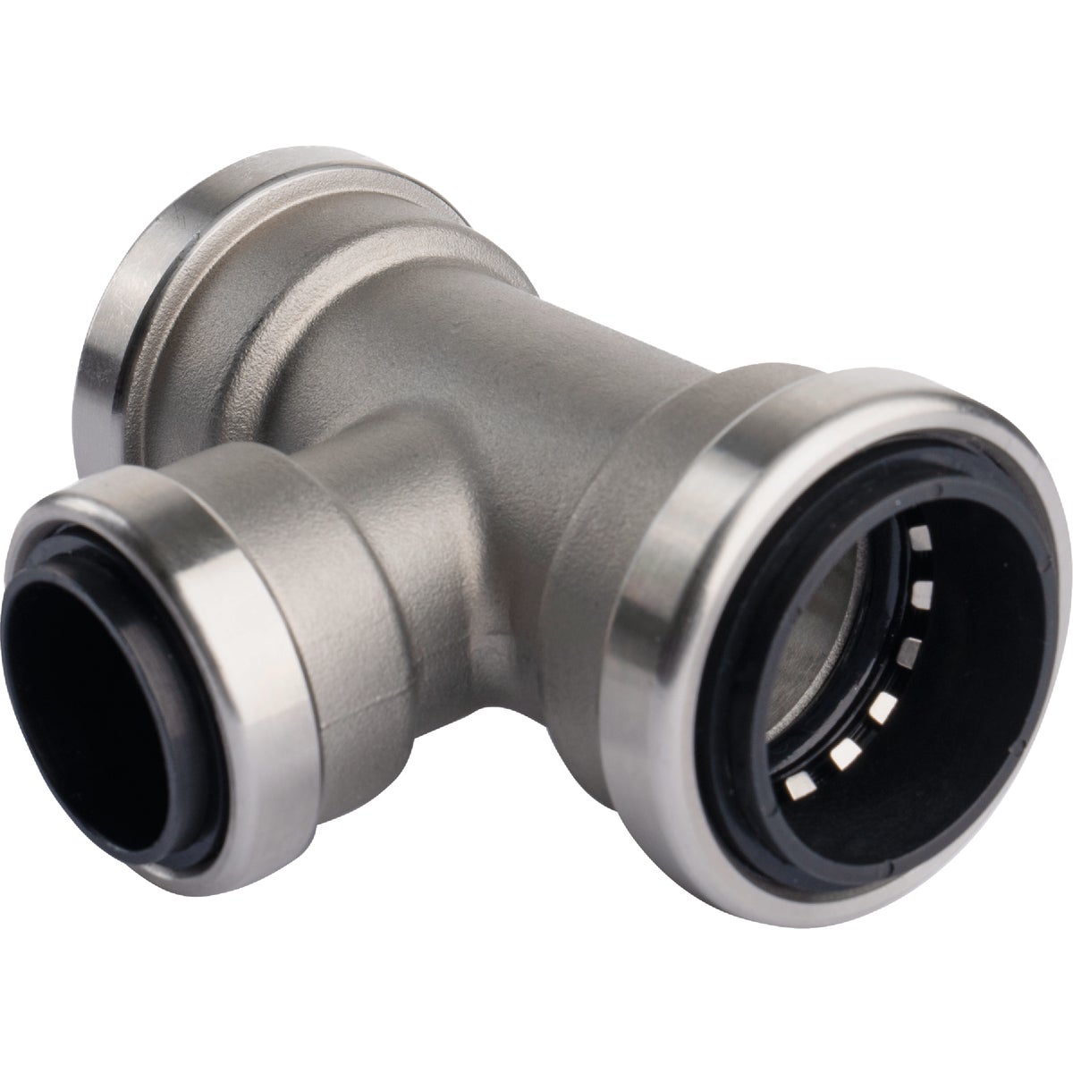 QuickFitting 1 In. x 1 In. x 3/4 In. Push-to-Connect Stainless Steel Reducing Tee Image 5