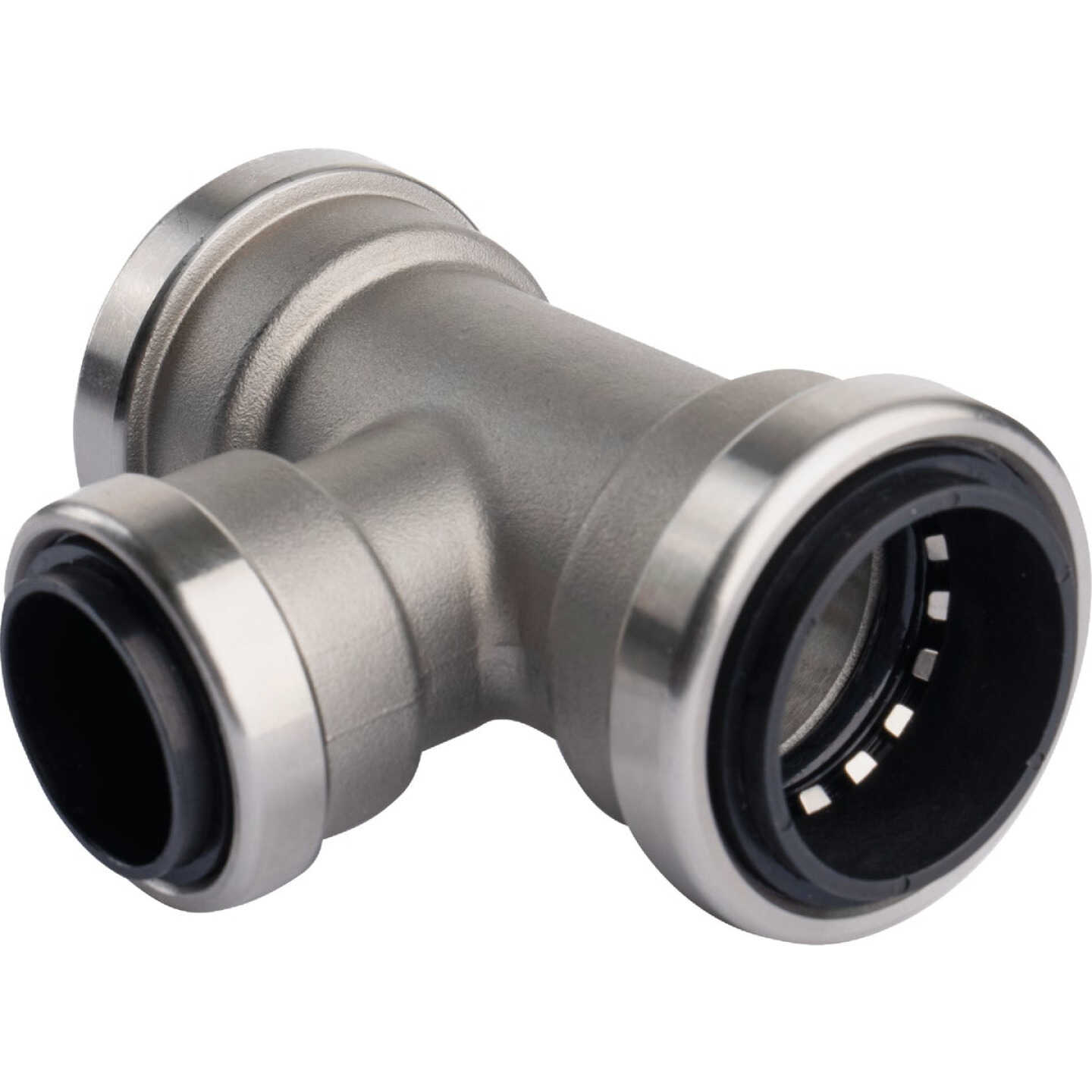 QuickFitting 1 In. x 1 In. x 3/4 In. Push-to-Connect Stainless Steel Reducing Tee Image 5