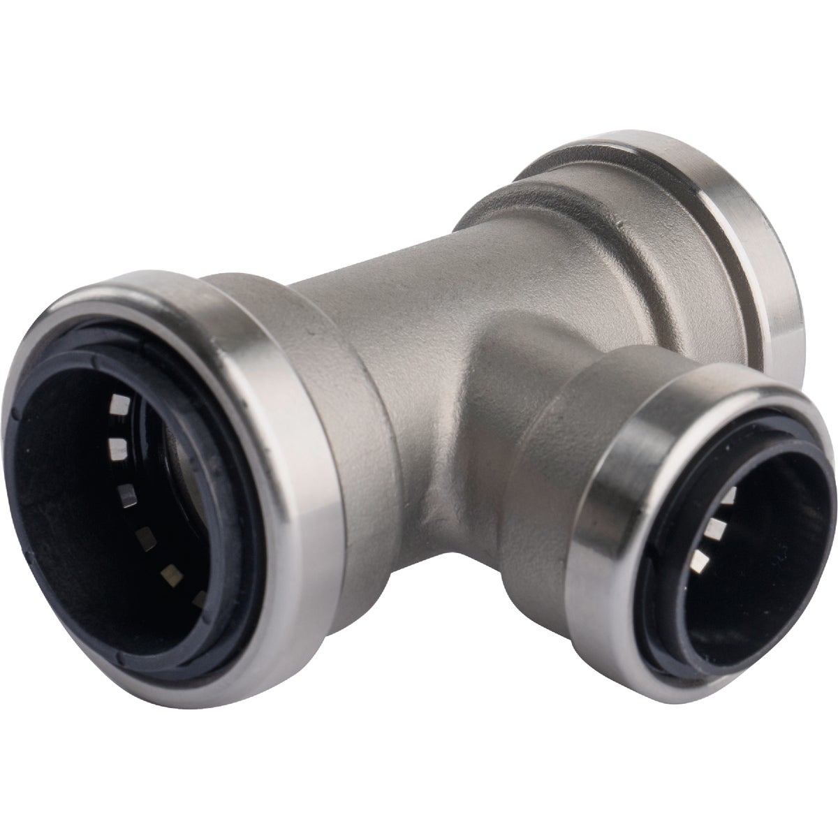 QuickFitting 1 In. x 1 In. x 3/4 In. Push-to-Connect Stainless Steel Reducing Tee Image 6