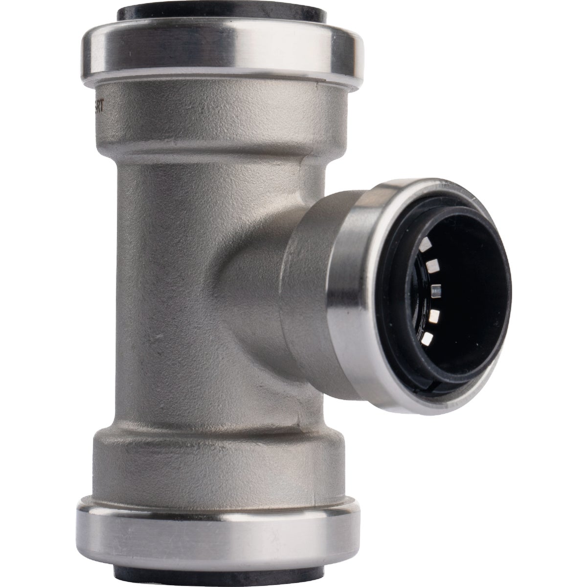 QuickFitting 1 In. x 1 In. x 3/4 In. Push-to-Connect Stainless Steel Reducing Tee Image 4